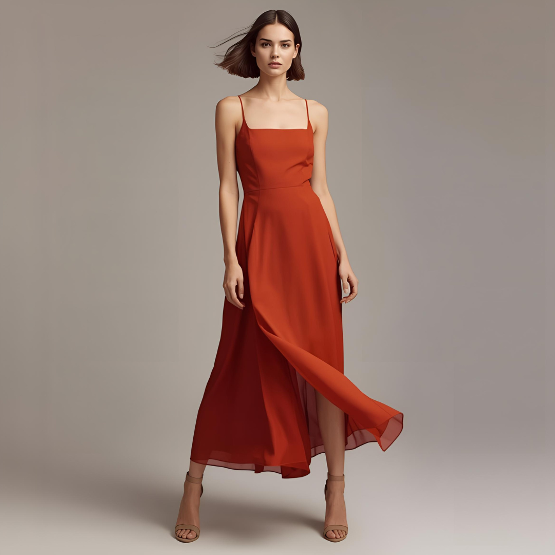 MARCELLA | Vestido veraniego naranja terracota